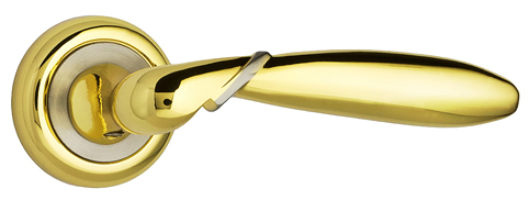 Комплект ручек ПАЛЕРМО ITAROS на круглой розетке золото/белый никель GP/SN