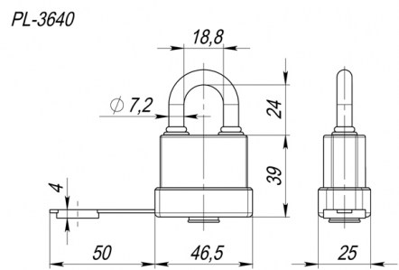 PL-3640 (40 мм) ВЛАГОЗАЩИЩЕННЫЙ схема